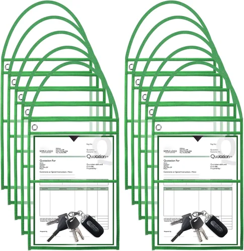 Miniatura 10 de Epakh - Paquete de 30 soportes para boletos de tienda de 9 x 12 pulgadas, fundas de plástico para boletos de trabajo, fundas de pedido de reparación
