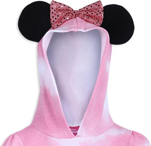 Miniatura 4 de Disney Minnie Mouse Girls - Conjunto de sudadera con capucha y pantalones deportivos para niños pequeños y niños pequeños, color rosa