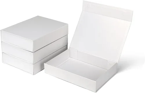 Miniatura 30 de Paquete de 4 Cajas de Regalo de 12x6x4 Pulgadas con Tapas de Cierre Magnético, Caja Negra Magnética para Boda, Propuesta de Padrinos y Damas