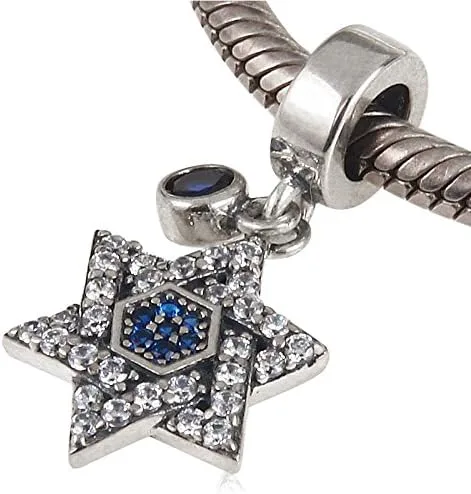 Miniatura 4 de Colgante de plata de ley 925 con diseño de estrella de David con circonita cúbica brillante