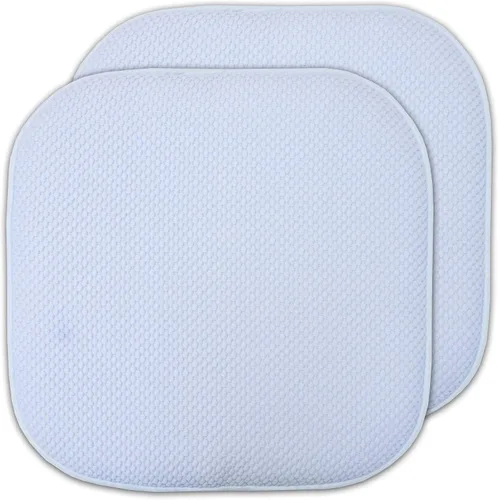 Miniatura 106 de Sweet Home Collection Cojines de espuma viscoelástica para silla, antideslizantes, diseño de panal de abeja, 16 x 16 pulgadas, paquete de 2