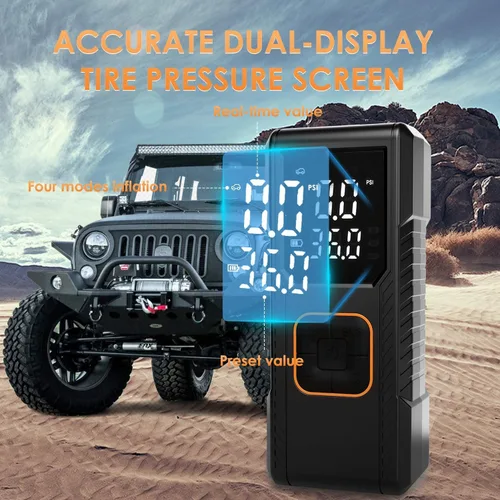 Miniatura 6 de Tire Inflator Portable Air Compressor, 150PSI Cordless/12V DC Air Pump for Car Tires with Pressure Gauge, Auto Shut-Off, Faster Tire Inflator Bike