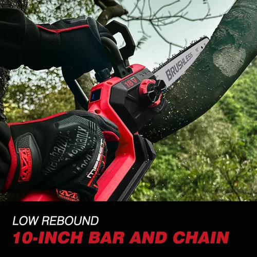 Miniatura 9 de Sierra de poste inalámbrica 2 en 1 de 10 pulgadas y motosierra compatible con batería Milwaukee M18 de 18 V, alcance total de máximo 15 pies