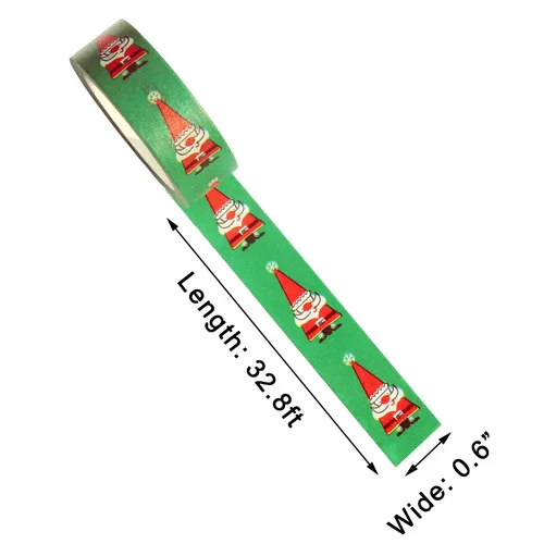 Miniatura 3 de 5 rollos de cinta adhesiva Washi de enmascarar de Navidad, 0.6 pulgadas x 32.8 pies, cinta decorativa Washi para álbumes de recortes, planificador