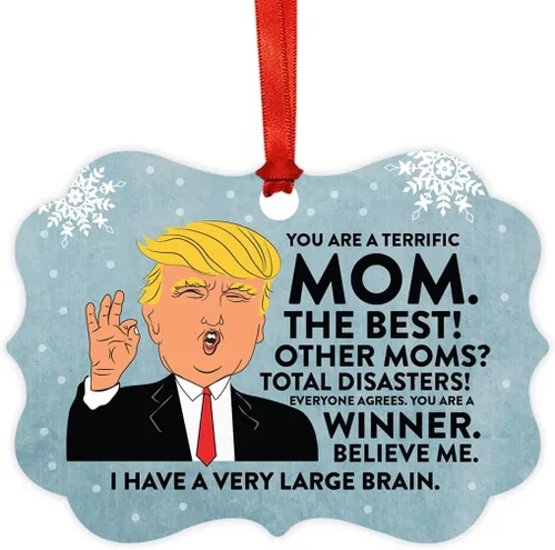Miniatura 39 de Andaz Press Divertido presidente Donald Trump Fancy Frame Recuerdo Adorno de Navidad Regalo de mordaza, Perra fantástica, 1 paquete, ideas de regalo