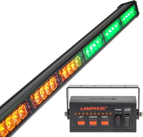 Miniatura 22 de LAMPHUS SolarBlast SBLS104 barra de luces LED de alerta de emergencia e indicación de tránsito, 47 pulgadas, 40 W - ÁMBAR AZUL, ámbar / blanco
