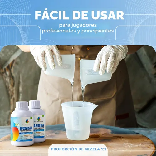 Miniatura 6 de CRAFT RESIN Kit de resina epoxi de 1 galón, resina epoxi transparente con bombas - Segura para alimentos y resistente a los rayos UV para arte DIY