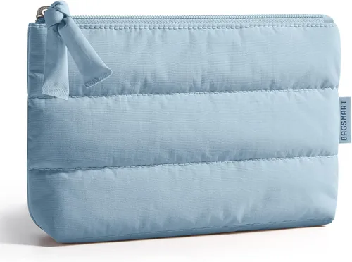 Miniatura 11 de BAGSMART Pequeña bolsa de maquillaje, neceser portátil esponjoso con cierre de cremallera con encanto, organizador de viaje resistente al agua