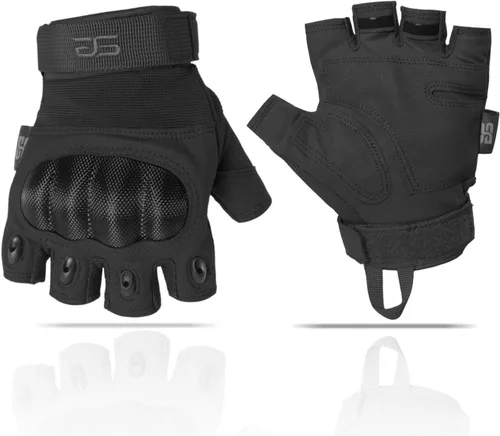 Miniatura 14 de Glove Station - Guantes tácticos de nudillos sin dedos para hombre - Guantes de motocicleta para tiro táctico, Airsoft, caza, trabajo policial