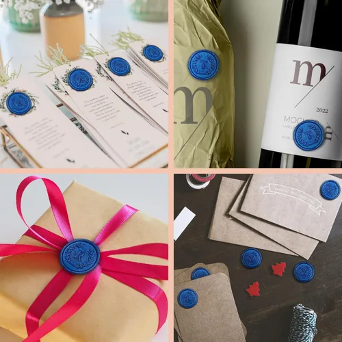 Miniatura 5 de 100 calcomanías adhesivas de cera con letra K azul, hechas a mano, sin necesidad de sellar, rasgar y usar calcomanías de cera para invitaciones