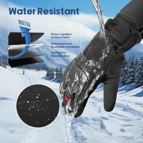 Miniatura 3 de ZUGM Los mejores guantes para clima frío, guantes de invierno aislantes, pantalla táctil de 3 dedos y 5 capas térmicas y regalos para hombres