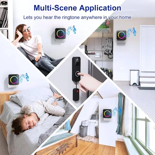 Miniatura 4 de Timbre de puerta inalámbrico - Compatible con Blink Video Doorbell y Blink Video Doorbell (2ª generación) (1 extensor de timbre de video 1 receptor)