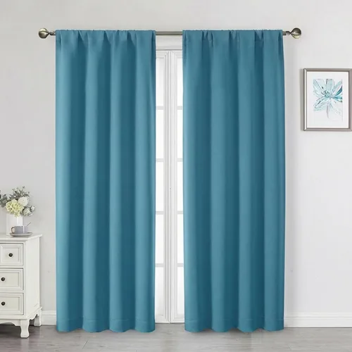 Miniatura 101 de Cortinas opacas para dormitorio, sala de estar, juego de 2 paneles de 54 pulgadas de largo, cortinas de oscurecimiento de habitación con aislamiento