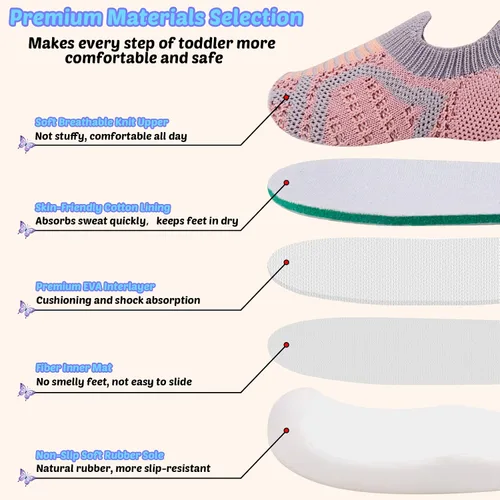 Miniatura 3 de Zapatos para caminar para bebés, primer andador para bebés, niñas pequeñas, antideslizantes, más seguros, suela suave, sin cordones, ancho ancho