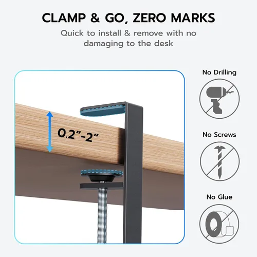 Miniatura 5 de ARES WING Bandeja extensible de 17 a 28.7 pulgadas para organizar cables debajo del escritorio con ranuras para cables, organizador de cables
