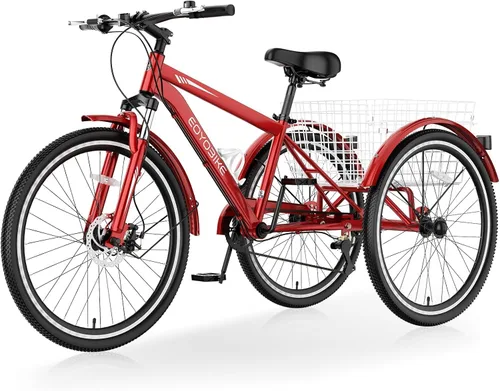 Slsy Triciclo de montaña para adultos, bicicleta de tres ruedas de 7 velocidades, triciclos para adultos de 24/26 pulgadas para personas mayores con
