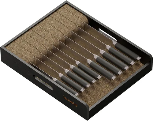 SpaceAid Organizador Grande de Cajón para Cuchillos Inserto de Bambú, Soporte para Cuchillos de Carne de Cocina Organizadores Bloque para Cajón en