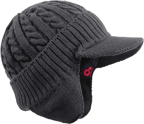 Miniatura 53 de Janey&Rubbins Gorro de punto diario con orejeras con forro polar y calavera