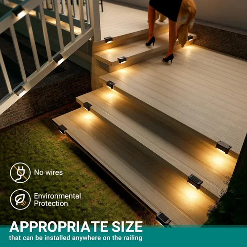 Miniatura 3 de SOLPEX - Luces solares para cubierta al aire libre, impermeables, paquete de 12 unidades, luces LED para escalones, terraza, vallas, patios