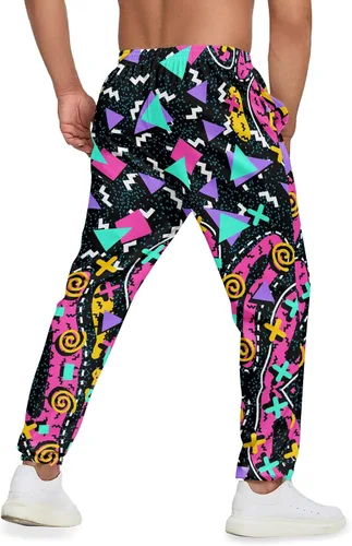 Miniatura 3 de INZVKJLU Pantalones deportivos para hombre, pantalones deportivos con estampado 3D, pantalones de entrenamiento con 2 bolsillos laterales
