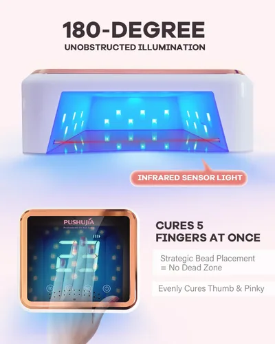 Miniatura 4 de Lámpara de uñas LED UV recargable profesional, secadora de uñas UV inalámbrica para esmalte de gel con 3 ajustes de temporizador (30/60/90s), sensor