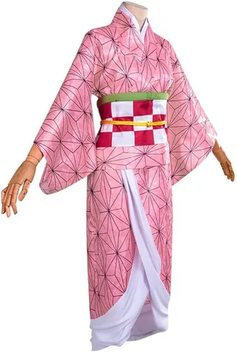Miniatura 2 de Disfraz de anime para cosplay de Kochou, traje con kimono, uniforme completo con peluca Rosa