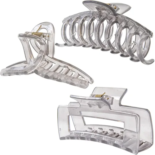 Miniatura 11 de Pinzas grandes para el cabello grueso, fino y fino, dientes de sujeción fuerte, pinzas de mandíbula granate entrelazadas para mujeres, juego de 3