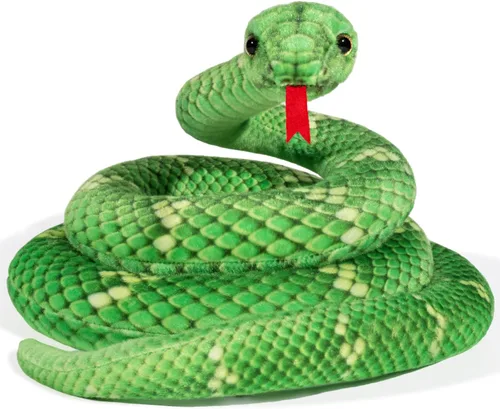 Miniatura 12 de Peluche de serpiente, animal de serpiente de peluche, serpientes de juguete pequeñas de 27 pulgadas para niños, animales de peluche gigantes, Negro