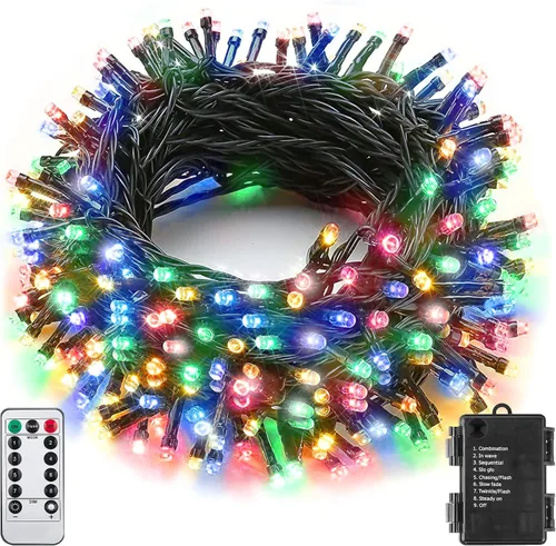 Miniatura 14 de Luces de decoración para el día de San Patricio, 33 pies, 100 luces LED, luces verdes de Navidad, impermeables, para exteriores, cadena de luces