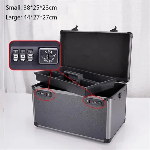 Miniatura 3 de Caja de herramientas portátil multifuncional, caja de almacenamiento de herramientas portátil con bandeja extraíble, caja de herramientas