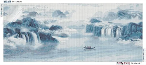 Miniatura 5 de Instarry Kits de pintura de diamantes 5D para adultos, taladro completo, estilo chino, pintura de paisaje, punto de cruz, decoración de pared