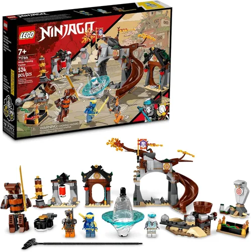 LEGO NINJAGO Ninja Training Center 71764 Kit de construcción con NINJAGO Zane y Jay, una figura de serpiente y un juguete giratorio; juguetes de