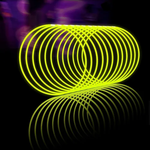 Miniatura 4 de Glow Fever Glow Sticks - Collares brillantes a granel de 100 unidades de 22 pulgadas con conectores, palos de luz de neón para fiestas, festivales