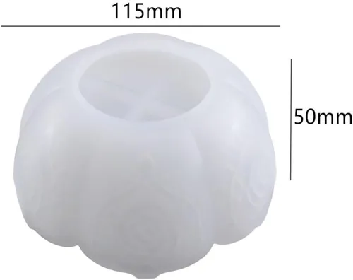 Miniatura 4 de Molde de fundición de resina de tazón, molde de fundición de resina de silicona para soporte de vela de joyería con forma de flor