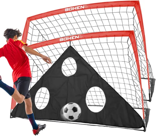 Miniatura 27 de BOHEN 6x4 FT / 9x5 FT Kids Soccer Goals with Carry Bag, Portable Folding Soccer Net for Backyard Training, Indoor/Outdoor Use for Youth and Adult