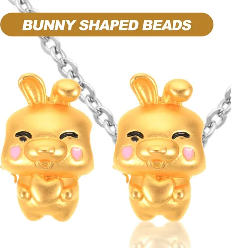 Miniatura 2 de EXCEART Cuentas espaciadoras de conejo, dijes de metal con dije de conejo Feng Shui, llavero de conejito 2023, cuentas del año chino del zodiaco