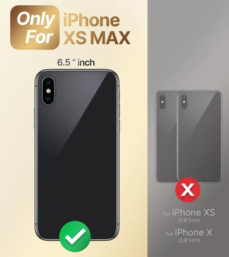 Miniatura 2 de XYZ para Funda de iPhone Xs Max con Soporte, Funda de Teléfono con Doble Soporte de Anillo, Funda de Amor-Corazón Linda de Lujo con Brillantina