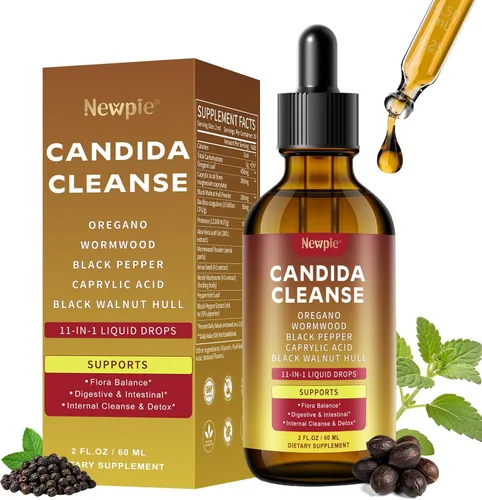 Miniatura 8 de Candida Cleanse Detox Fórmula de triple orientación potenciada con pimienta negra con ácido caprílico, orégano, nogal negro, salud intestinal