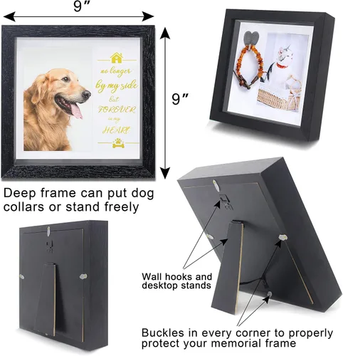 Miniatura 3 de KCRasan Marco de Fotos Conmemorativo para Mascotas - Marco Conmemorativo de Sentimiento para Perros por Pérdida de Perro Regalos - Marco de Collar