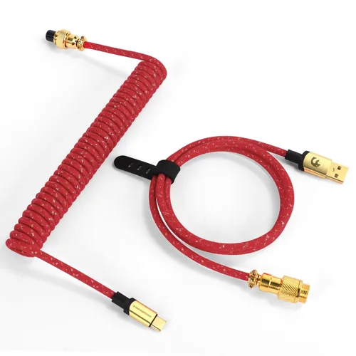 Miniatura 13 de ZIYOU LANG C03 Cable USB C a A en espiral personalizado con cable espiral de nailon trenzado de doble manga desmontable, línea de resorte Negro
