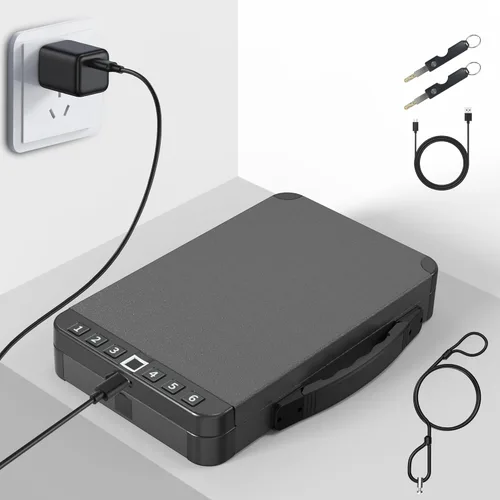 Caja fuerte para pistola, caja de seguridad biométrica de acceso rápido, se adapta a la mayoría de pistolas para entusiastas de los viajes, caja de
