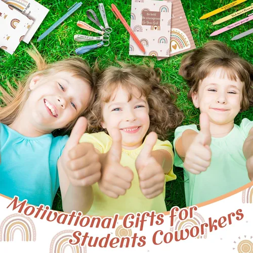 Miniatura 7 de Colarr 90 piezas de regalo de agradecimiento para maestros de regreso a clases, regalos inspiradores a granel, 30 cuadernos de notas de arcoíris, 30