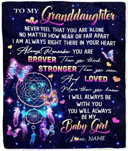 Miniatura 25 de Manta personalizada de baloncesto con texto en inglés "To My Granddaughter from Grandma Grandpa Stay Strong Be Confident Believe in Yourself", manta