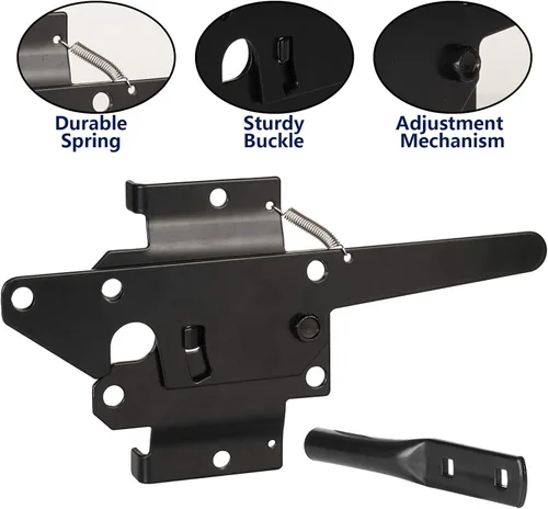 Miniatura 3 de JIAHOO Pestillo de puerta de montaje en poste para valla de madera, hardware de cierre automático resistente para puerta de piscina/jardín