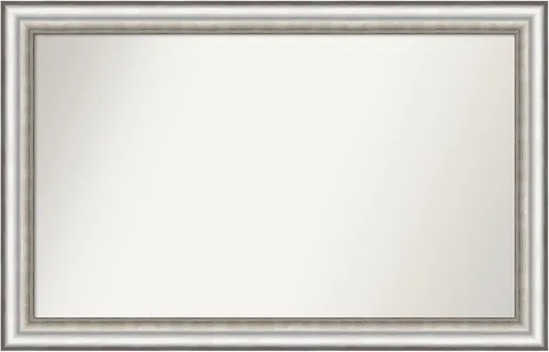 Miniatura 59 de Amanti Art Espejo de baño plateado para sobre el fregadero, 26 x 26 pulgadas, espejo cuadrado de plata antigua, marco de madera tradicional mediano