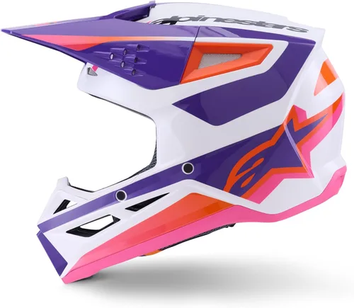 Miniatura 5 de Alpinestars SM3 Heat Helmet ECE06/DOT Blanco/Púrpura/Rosa Brillante