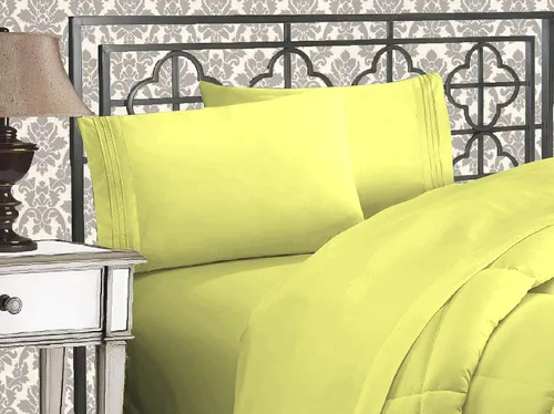 Miniatura 33 de Elegante juego de cómodas sábanas para cama de 1500 hilos resistente a arrugas y a la decoloración, calidad egipcia de lujo ultrasuave de 4 piezas
