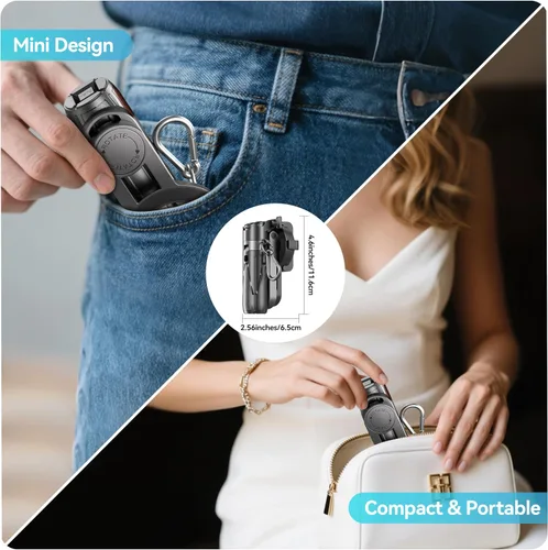 Miniatura 5 de Magsafe - Trípode para iPhone/Android, ultra portátil, con control remoto recargable y anillo de metal, trípode desmontable extensible para teléfono