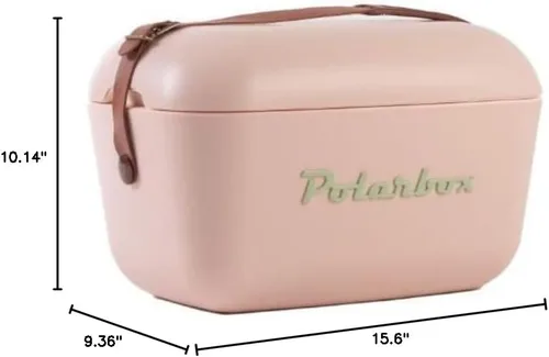Miniatura 2 de Polar Box - Caja enfriadora, 13Q, 12L, para exteriores, campamento, barbacoa, pesca, modelo clásico (correa de cuero marrón)