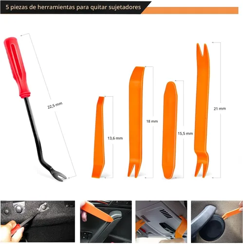 Miniatura 4 de GOOACC 380 piezas de plástico automotriz para automóvil, metal, remaches de nailon con removedor de sujetadores, panel de clip, surtido de clips